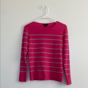 Talbots Pink and Gray Cashmere Crew Neck Sweater